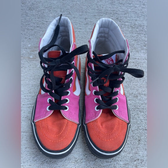 Vibrant pink & orange Vans size 5 - Picture 2 of 6